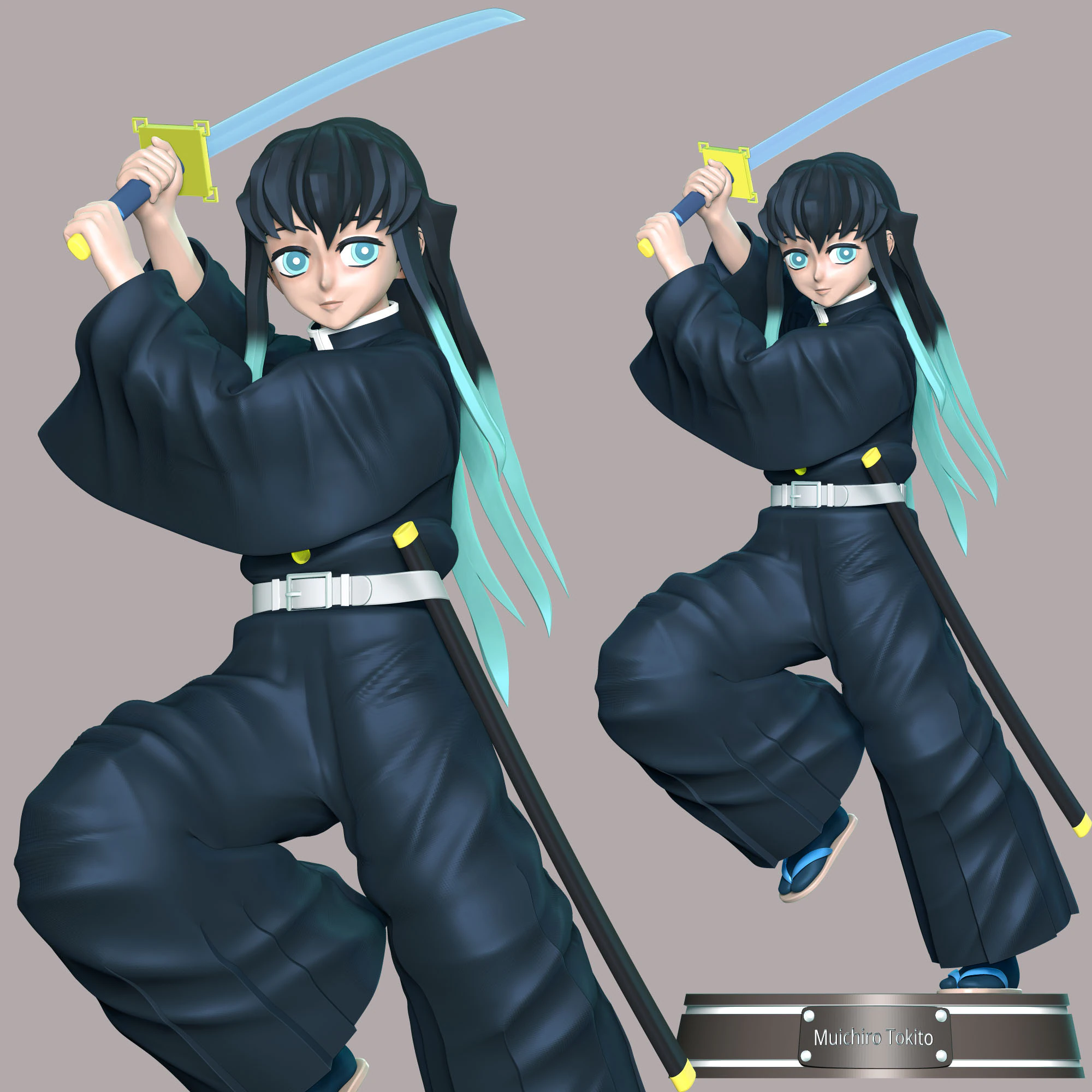 Muichiro Tokito - Demon Slayer 3D Print Model .c4d .max .obj .3ds .fbx .stl .blend
