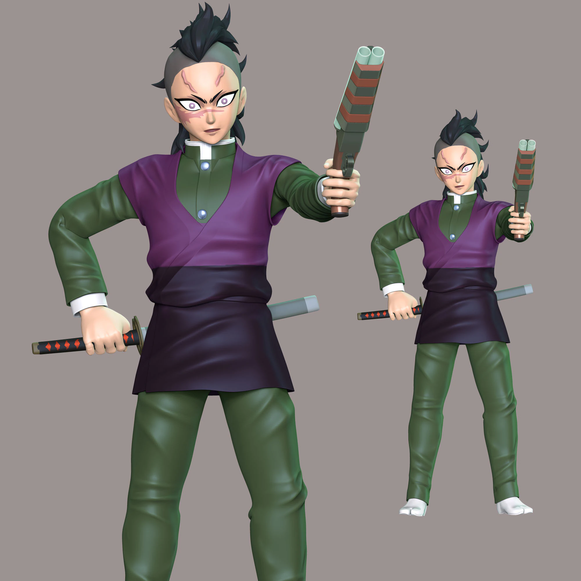 Genya Shinazugawa - Demon Slayer 3D Print Model .c4d .max .obj .3ds .fbx .stl .blend 