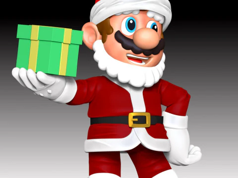 M&aacute;rio Santa - Feliz Natal Modelo de Impressão 3D