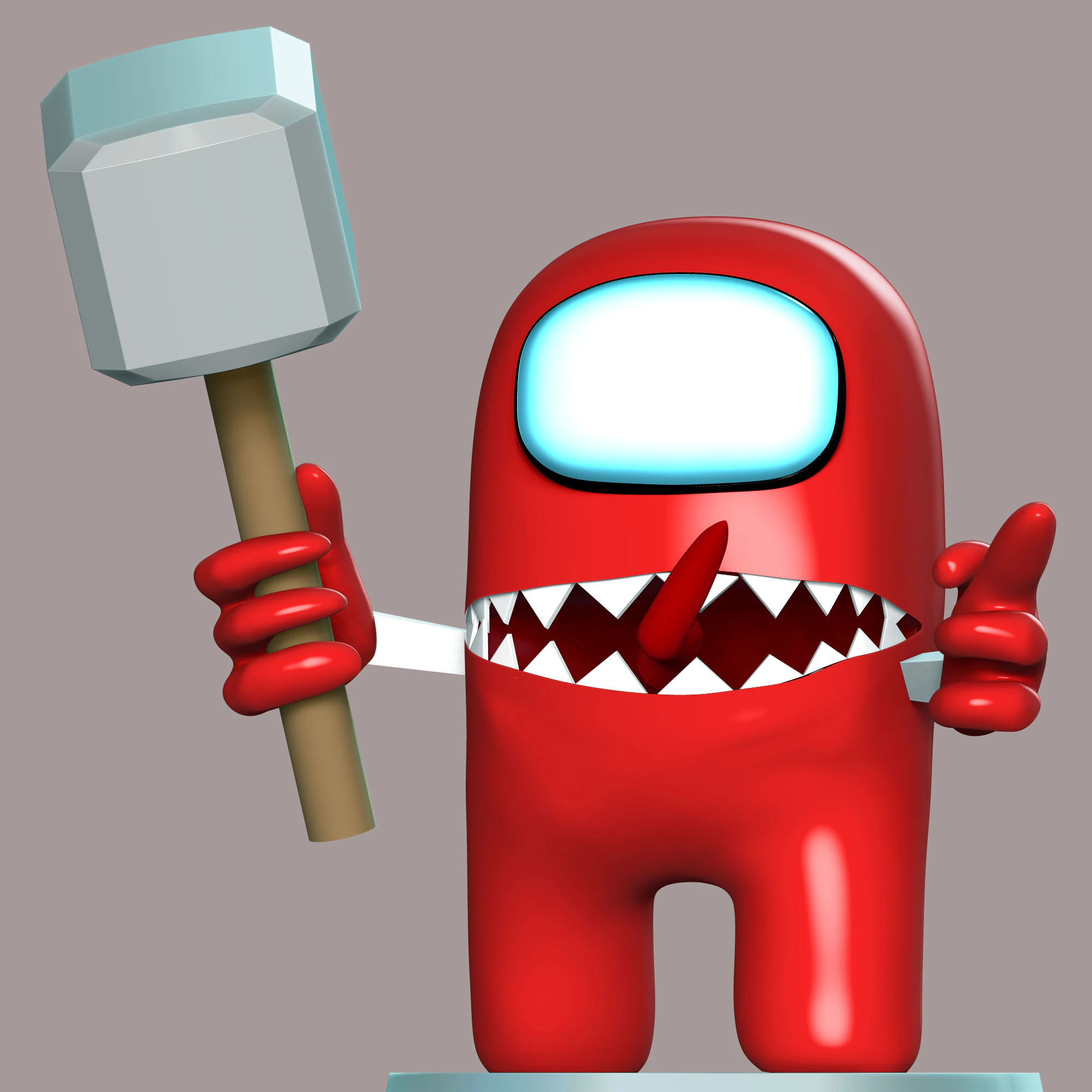 Among Us - Impostore Modello di stampa 3D .c4d .max .obj .3ds .fbx .stl .blend 