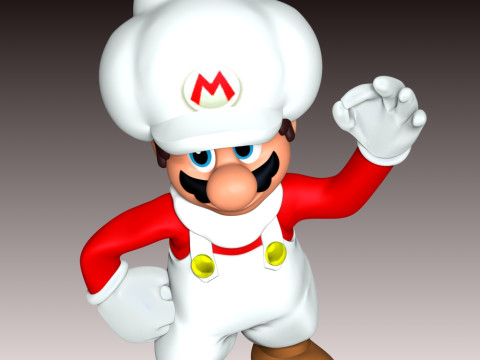 Cloud Mario Fan Art 3Dプリントモデル