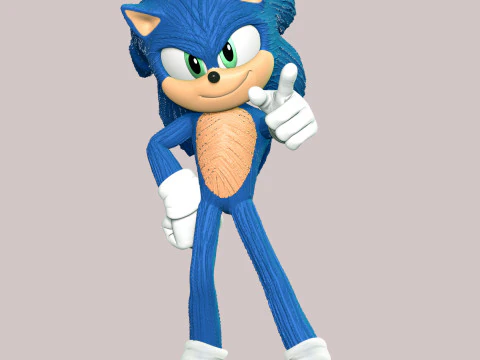Ежик Соник 3 3D Принт Модель