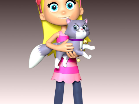 Katie And Cali Cat - PAW Patrol 3D Print Model