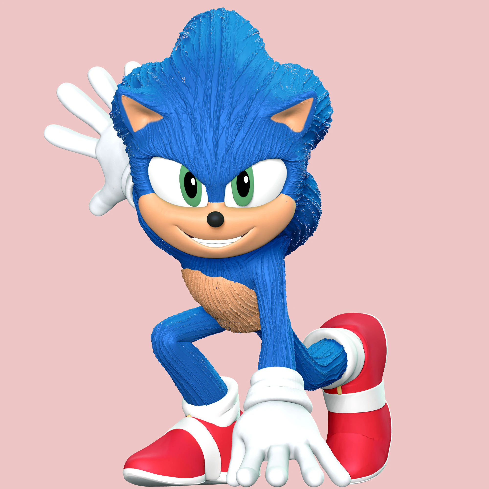 Sonic - Sonic the Hedgehog 3 Fan Art 3D Print Model .c4d .max .obj .3ds .fbx .stl .blend 