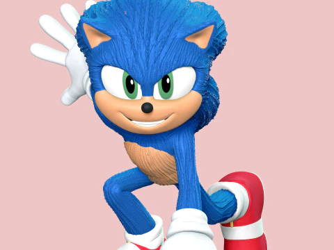 Sonic - Sonic the Hedgehog 3 Hayran Sanatı 3D Baskı Modeli