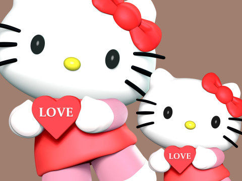 Hello Kitty Fan Art 3D Print Model