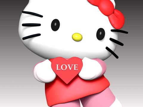 Hello Kitty Fan Art Model Cetak 3D