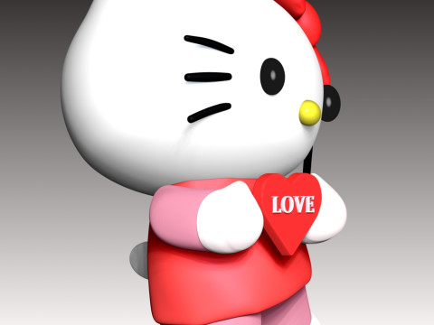 Hello Kitty Fan Art Model Cetak 3D