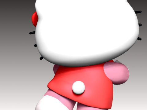 Hello Kitty Fan Art Model Cetak 3D