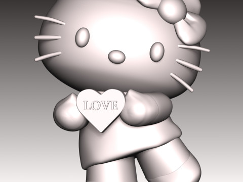 Hello Kitty Fan Art Model Cetak 3D