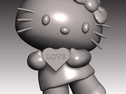 Hello Kitty Fan Art Model Cetak 3D