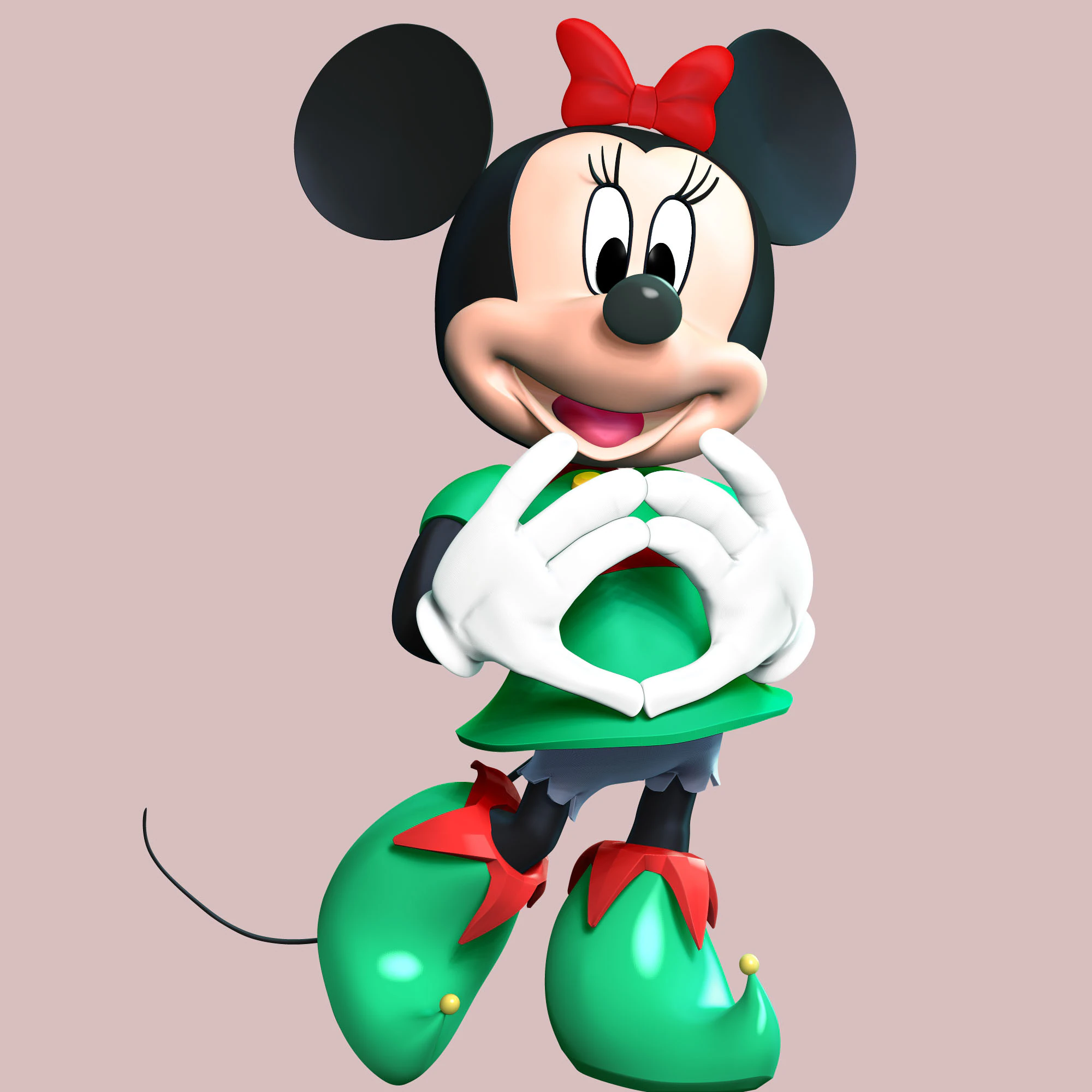 Minnie Hearts Everyone 3D Print Model .c4d .max .obj .3ds .fbx .stl .blend 