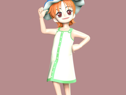 Kid Nami - One Piece 3D Print Model