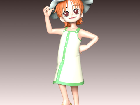 Kid Nami - One Piece 3D Print Model