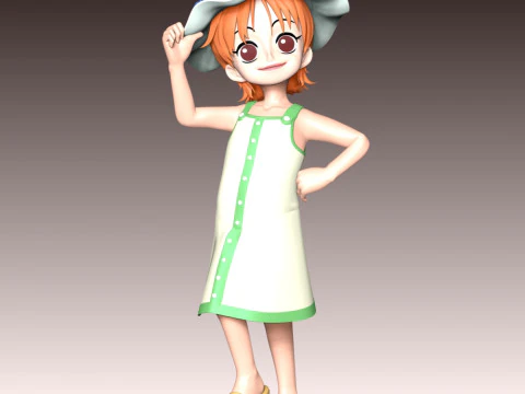 Kid Nami - One Piece 3D Print Model