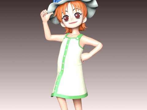 Kid Nami - One Piece 3D Print Model