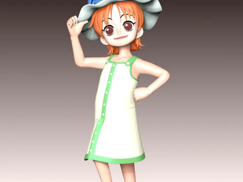 Kid Nami - One Piece 3D Print Model