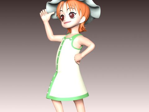 Kid Nami - One Piece 3D Print Model