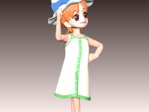 Kid Nami - One Piece 3D Print Model