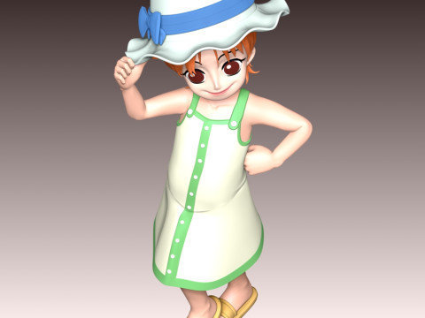 Kid Nami - One Piece 3D Print Model