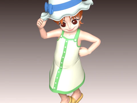 Kid Nami - One Piece 3D Print Model