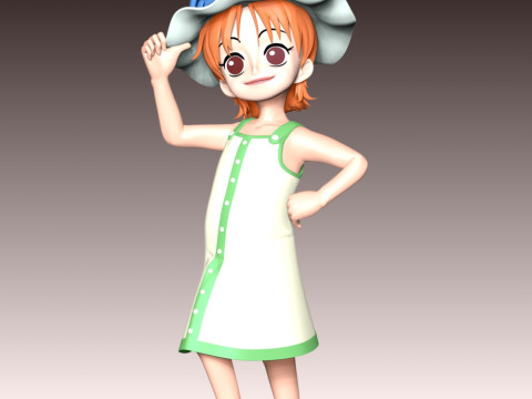 Kid Nami - One Piece 3D Print Model