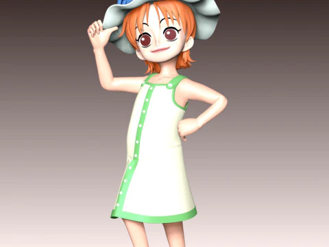 Kid Nami - One Piece 3D Print Model