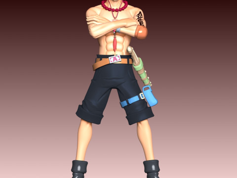 Portgas D Ace - One Piece 3D-printmodel