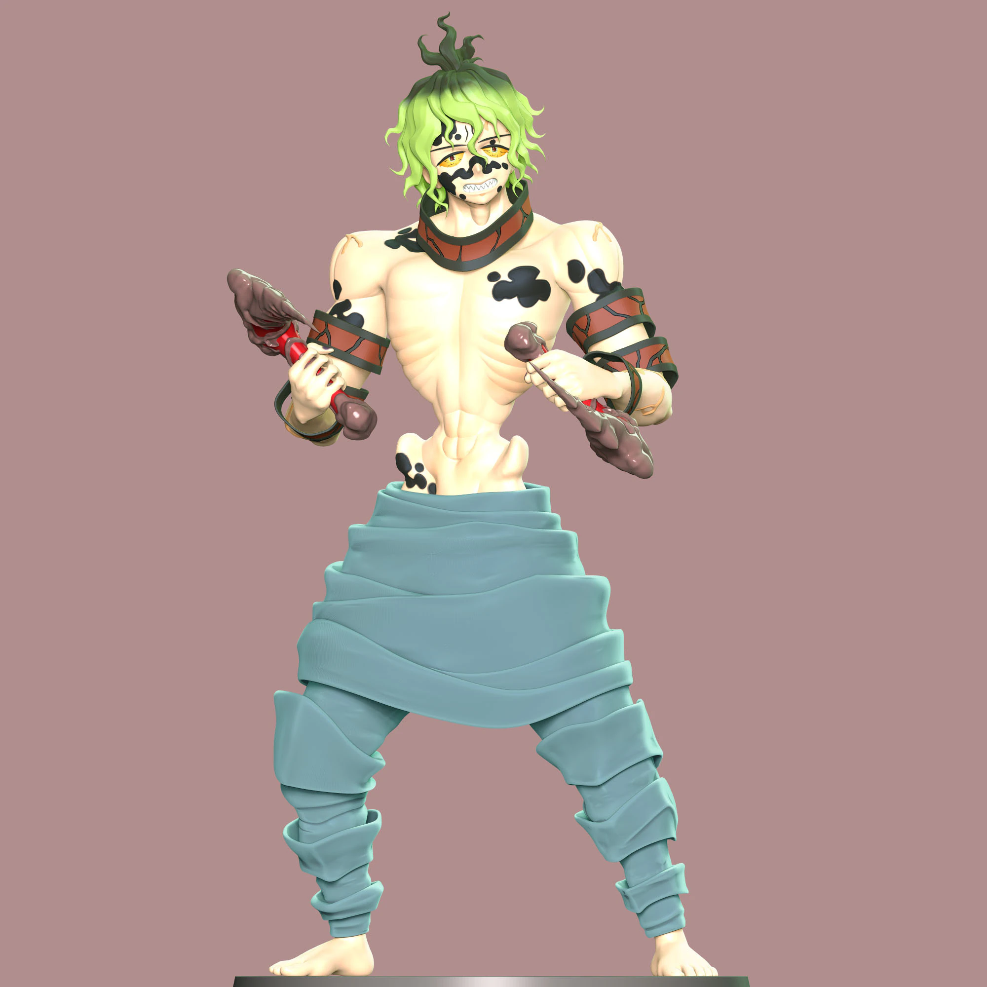 Gyutaro - Demon Slayer 3D Print Model .c4d .max .obj .3ds .fbx .stl .blend