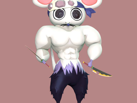 Topi Muscolosi Ninju - Cacciatore di Demoni Modello di stampa 3D