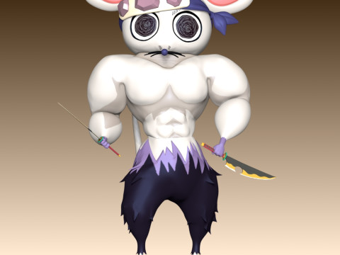 Ninju Muscle Mice - Demon Slayer 3Dプリントモデル