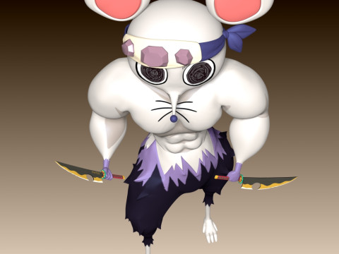 Ninju Muscle Mice - Demon Slayer 3Dプリントモデル