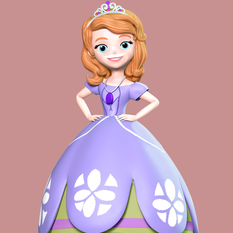 Sofia Princess 3D-printmodel .c4d .max .obj .3ds .fbx .stl .blend