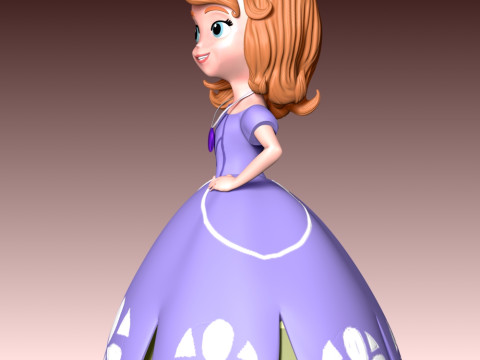 Sofia Princess 3D-printmodel