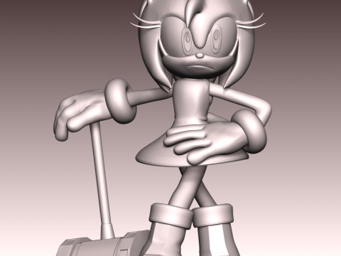 Amy Rose The Hedgehog 3 Fan Art Modelo de impresión 3D