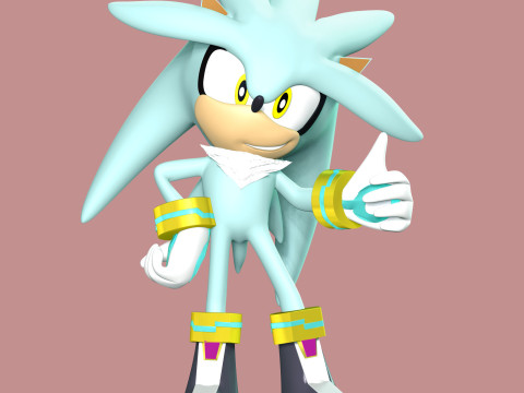 Silver The Hedgehog 3D Print Model