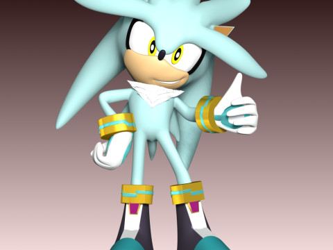 Silver The Hedgehog Modèles 3D en vedette
