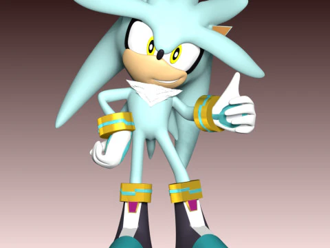 Silver The Hedgehog 3D Print Model