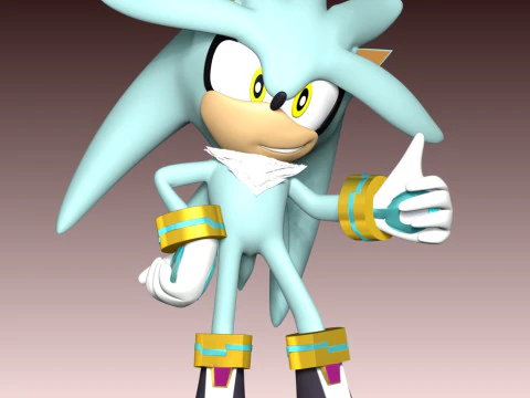 Silver The Hedgehog 3D Print Model
