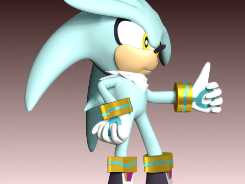 Silver The Hedgehog 3D Print Model