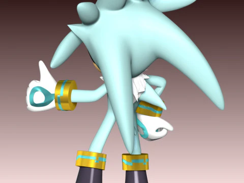 Silver The Hedgehog 3D Print Model