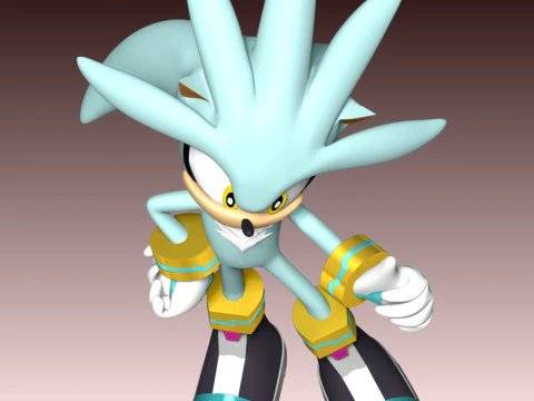 Silver The Hedgehog 3D Print Model