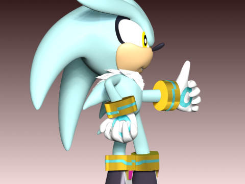 Silver The Hedgehog Modèles 3D en vedette
