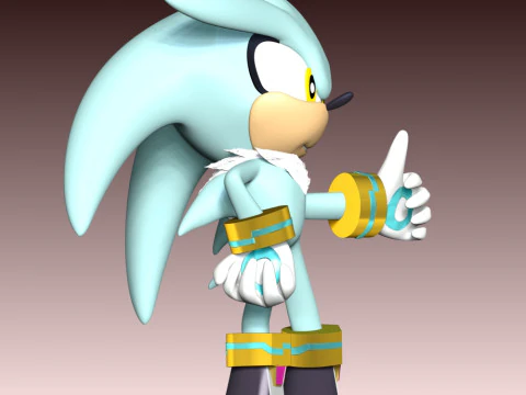 Silver The Hedgehog 3D Print Model