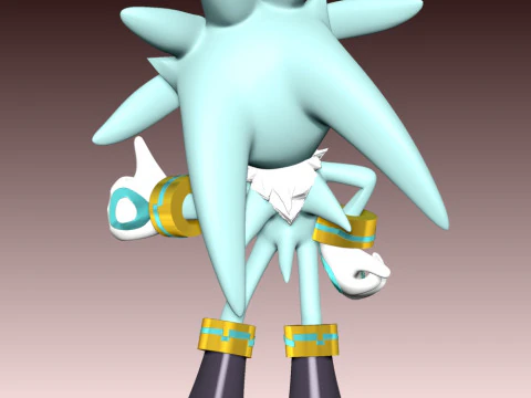 Silver The Hedgehog 3D Print Model