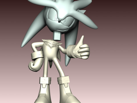 Silver The Hedgehog Modèles 3D en vedette