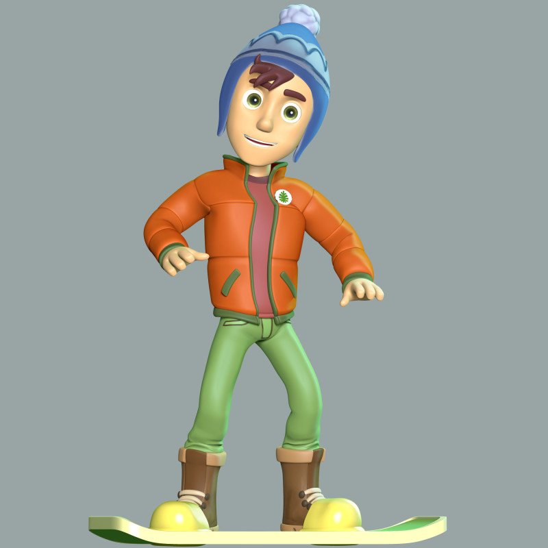 Jake Snowboarding - Paw Patrol Model do druku 3D .c4d .max .obj .3ds .fbx .stl .blend