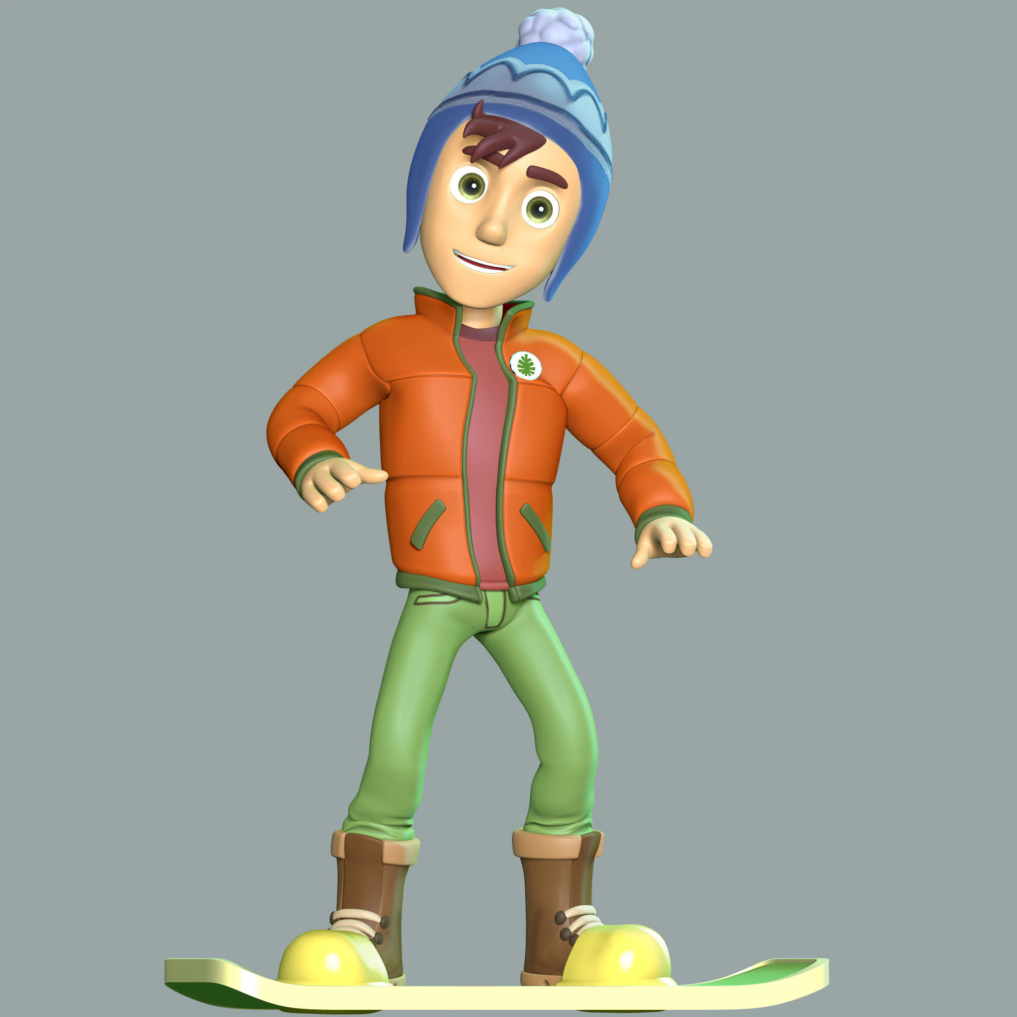 Jake Snowboarding - Paw Patrol 3D Print Model .c4d .max .obj .3ds .fbx .stl .blend 