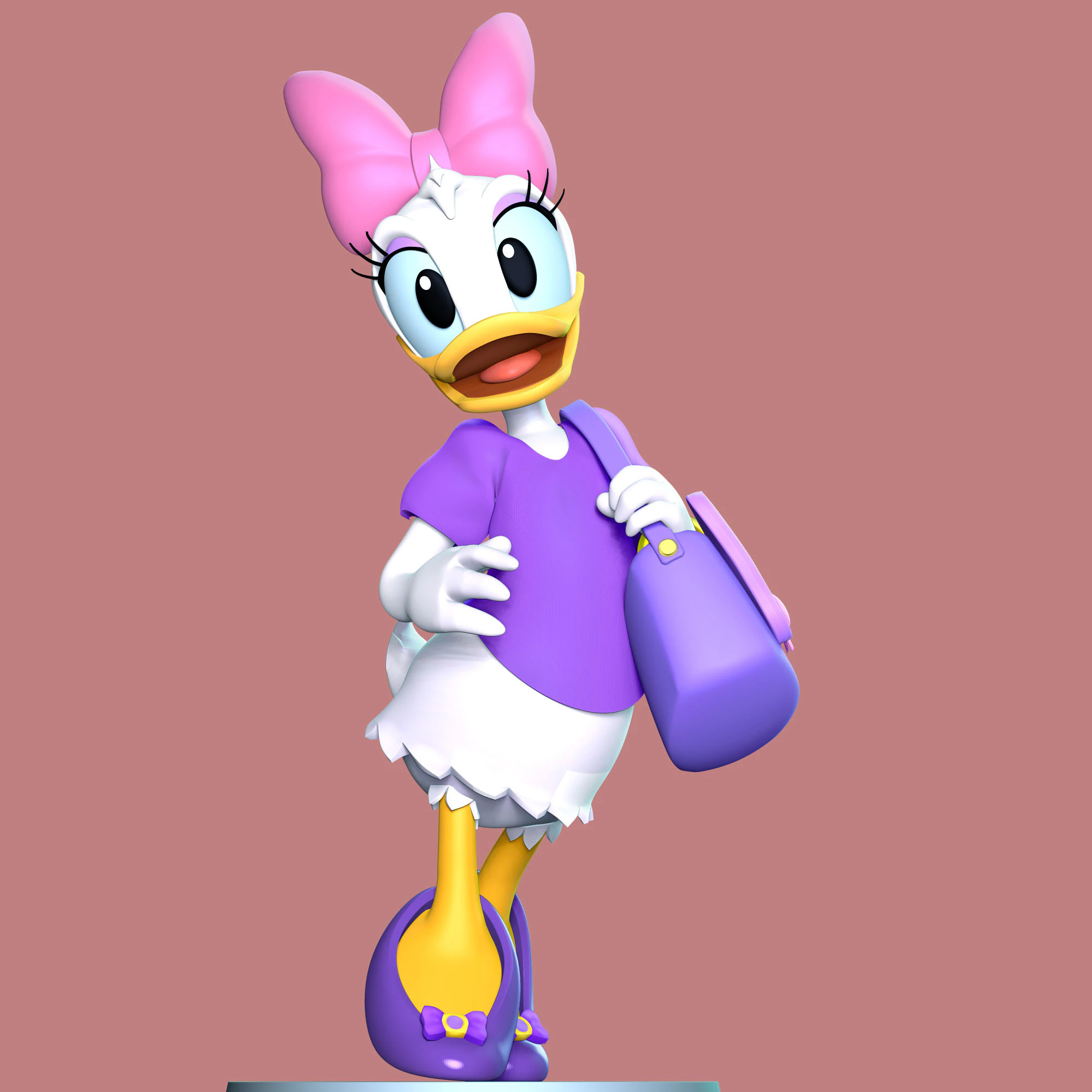 Daisy Duck Fan Art 3D Print Model .c4d .max .obj .3ds .fbx .stl .blend 