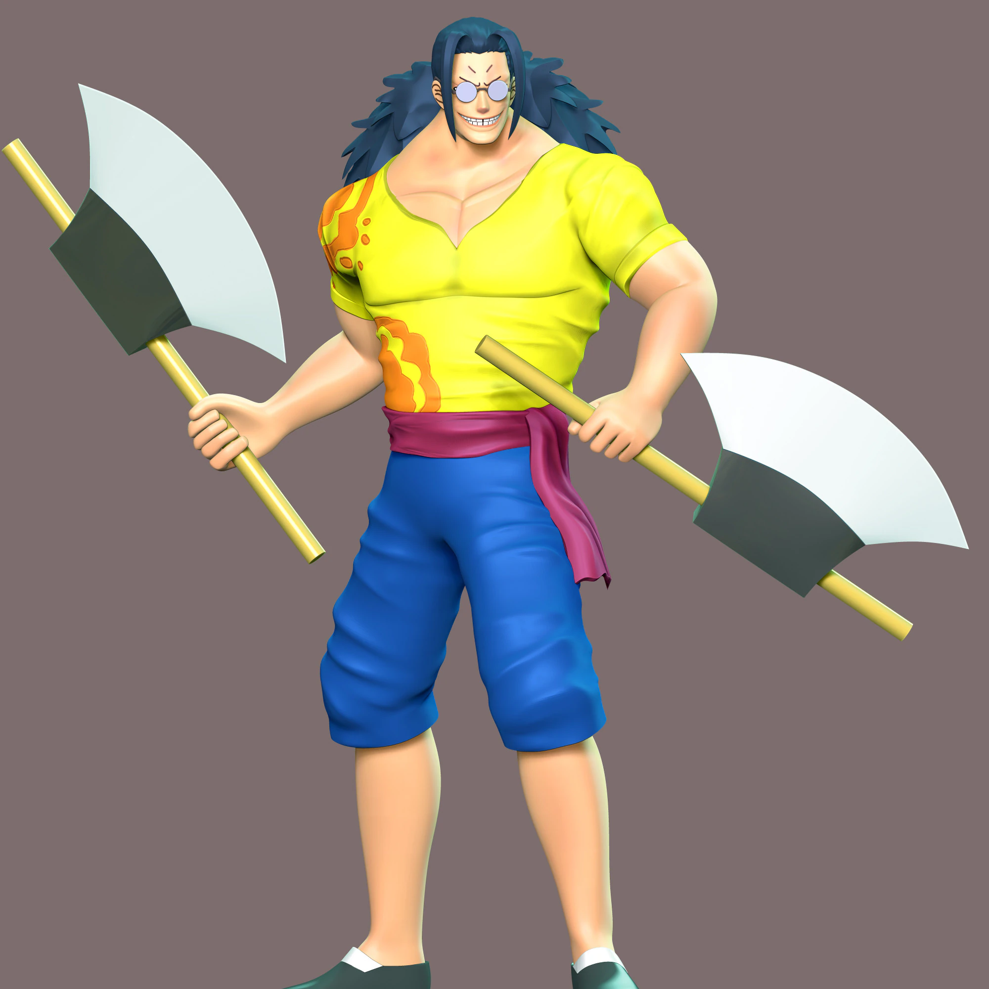 Scopper Gaban - One Piece 3D Print Model .c4d .max .obj .3ds .fbx .stl .blend 
